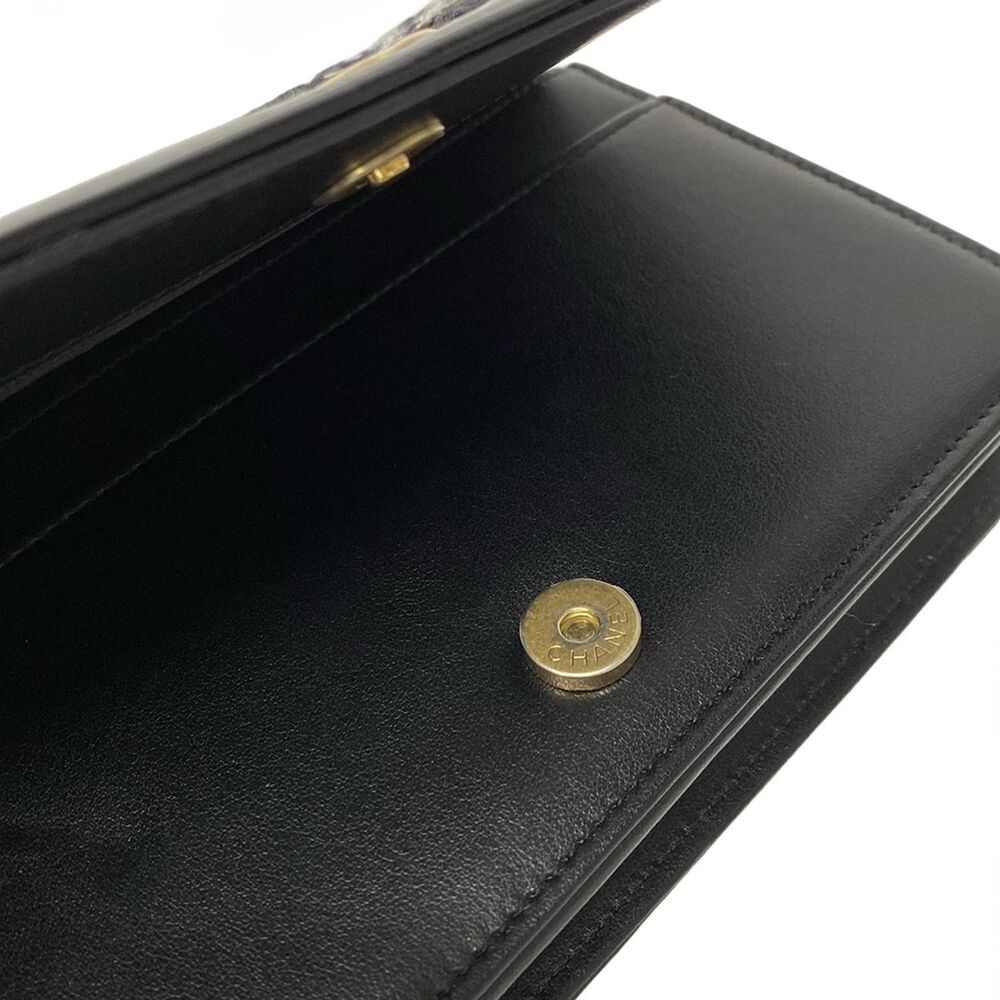 Chanel Matelasse Other Style Wallet Black White Brown Tweeds Leather - Picture 11 of 13